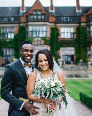 Michail Antonio with his wife on their wedding day.